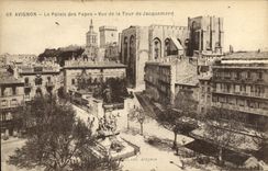 POSTAL Avignon de la VENDIMIA el paladar de los papas Seen de la torre del león de Jacquemard