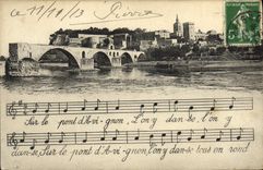 St Benezet del puente de Avignon de la POSTAL de la VENDIMIA