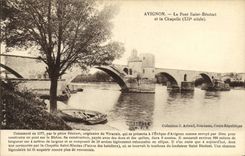 Cámara acorazada del Hurdy-gurdy del St Benezet del puente de Avignon de la POSTAL de la VENDIMIA