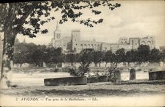 POSTAL Avignon de la VENDIMIA vista de Bathelasse