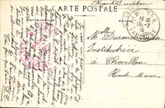 La POSTAL Avignon de la VENDIMIA acuartela la calle de Chabran que construye Militari principal