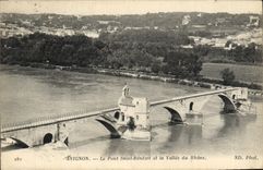 POSTAL Avignon de la VENDIMIA el puente santo Benezet y el valle del Rhone