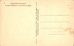 POSTAL Avignon de la VENDIMIA el puente santo Benezet visto de la roca de los Dom