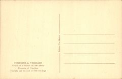 VINTAGE POSTCARD Fountain of Vaucluse the lake and the rock