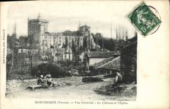 CPA Morthemer Vue Generale Le Chateau et L'Eglise