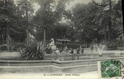 VINTAGE POSTCARD Limoges Garden of Orsay Children
