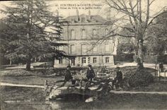 VINTAGE POSTCARD Fontenay the Count the Town hall and the Public garden Children