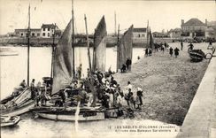La POSTAL de la VENDIMIA Sables d'Olonne llegó de los barcos de la sardina de los barcos