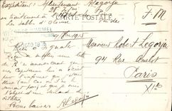 POSTAL de la VENDIMIA Sables d'Olonne en el traje del folklore del terraplén