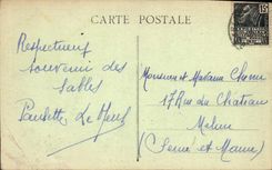 POSTAL de la VENDIMIA Sables d'Olonne el lago Tanchet