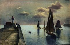 La POSTAL de la VENDIMIA Sables d'Olonne salió de los barcos portuarios