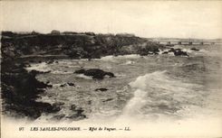 Ondas del efecto de la POSTAL de la VENDIMIA Sables d'Olonne