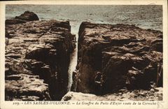 POSTAL de la VENDIMIA Sables d'Olonne el hoyo del bien del camino del infierno de la cornisa