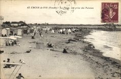 CPA Croix de Vie La Plage Vue Prise des Falaises