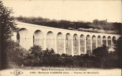 VINTAGE POSTCARD surroundings of Alpine laburnum Viaduct of montigny Train