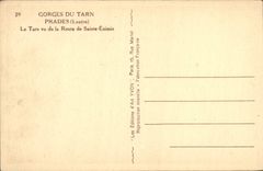 VINTAGE POSTCARD Gorges of the Tarn Prades Tarn seen of the road of Sainte Animie