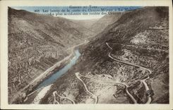 VINTAGE POSTCARD Gorges of the Tarn laces of road Mejean the Causse in Malene