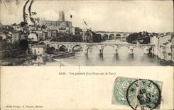 Puentes de la opinión de Albi de la POSTAL de la VENDIMIA en el Tarn