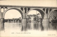 POSTAL Albi de la VENDIMIA vista en los bordes del Tarn