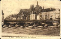 CPA Metz La Digue de la Pucelle et la Cathedrale