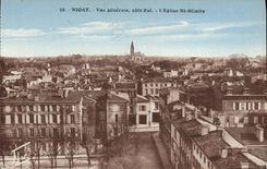 VINTAGE POSTCARD Niort View East coast the Church St Hilaire