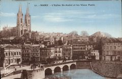 VINTAGE POSTCARD Niort the Church St Andre And Old Bridges