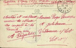 VINTAGE POSTCARD Angouleme the Carnot Statue And the Desaix Rampart