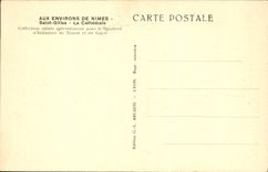 POSTAL de la VENDIMIA alrededor de Nimes santa Gil la catedral