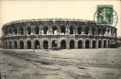 CPA Nimes Vue Exterieure Des Arenes