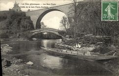 VINTAGE POSTCARD Picturesque Sites the Two Bridges Valley Of the Cure Pierre Perthuis