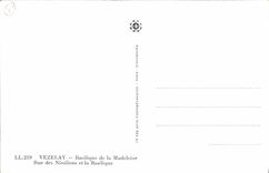 VINTAGE POSTCARD Vezelay Basilica Of the Madeleine Street Of Nisulines And the Basilica