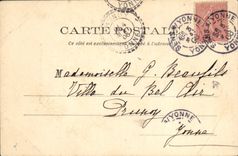 VINTAGE POSTCARD Sens the House With the Pillars