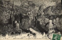 CPA Arcy Sur Cure Les Grottes Le Cabinet Du Prince Et Le Cierge Pascal