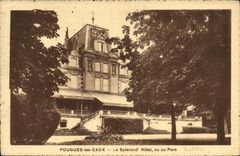 VINTAGE POSTCARD Pougues Water Splendes Hotel Seen Of the Park