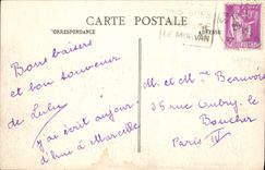 POSTAL de la VENDIMIA en el lago Morvan de Settons el puerto