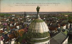 VINTAGE POSTCARD Tours Dorne Of the Basilica St Martin And View Towards the Town hall
