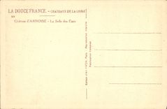 Castillo suave D Amboise de Francia Loire ch4ateau de la POSTAL de la VENDIMIA el cuarto de los estados