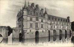 POSTAL Chenonceaux de la VENDIMIA el castillo el ataque frontal occidental