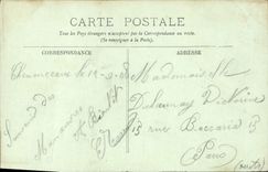 POSTAL Chenonceaux de la VENDIMIA el castillo la torre de las marcas los levis y las zanjas del puente