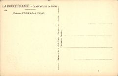 Castillo suave de Francia Loire ch4ateau de la POSTAL de la VENDIMIA de Azay la cortina