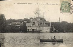 CPA Enghien Les Bains Le Casino Vue De l'Ile Du Grand Lac