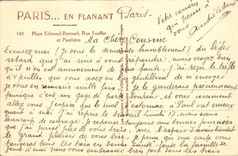 VINTAGE POSTCARD Paris While Strolling Place Edmont Rostand Street Soufflot In the Pantheon