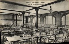 VINTAGE POSTCARD Crédit Lyonnais Paris One Of the Rooms Of the Refectory Bank Paris