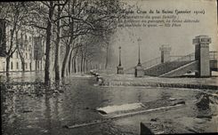 VINTAGE POSTCARD Paris the Great Rising Of the Seine Debilly Quay