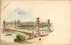 VINTAGE POSTCARD Bridge Alexandre III Paris