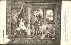 VINTAGE POSTCARD the Goblins Hanging Of the Drawings De Raphael the Marriage Of Alexandre according to No5el Coypel Paris Museum