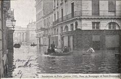 CPA Inondations De Paris Rues De Bourgogne Et Saint Dominique