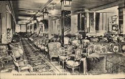 VINTAGE POSTCARD Paris Department stores Of Louvre Gallery of the ray of tapestry