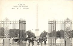 VINTAGE POSTCARD Paris Sortie Tileries Places Harmony