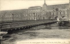 VINTAGE POSTCARD Floods Of Paris the Bridge Of the Saints Fathers